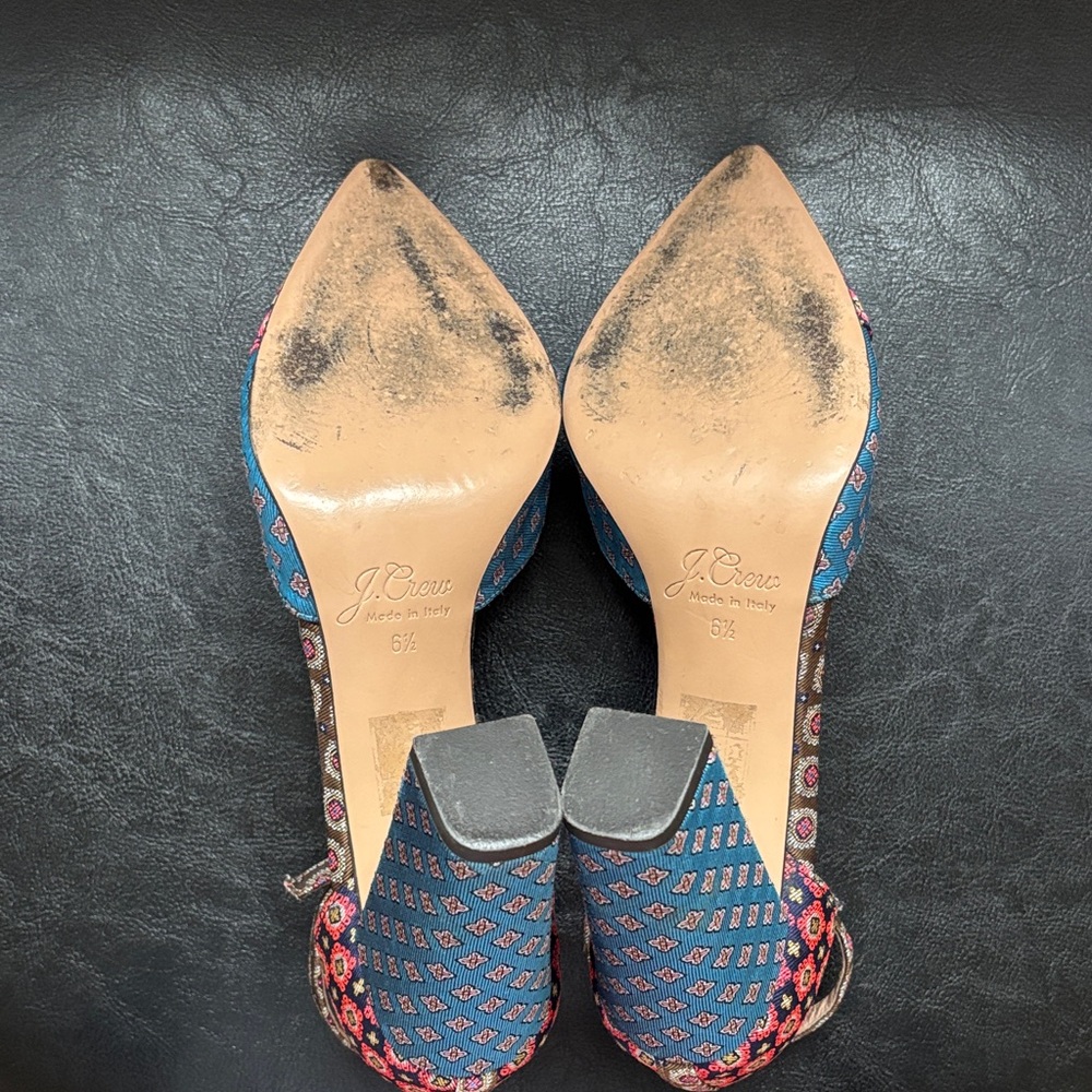 J. Crew Collection Ankle-Strap Pumps in Mixed Silk Tie - Picture 3 of 5